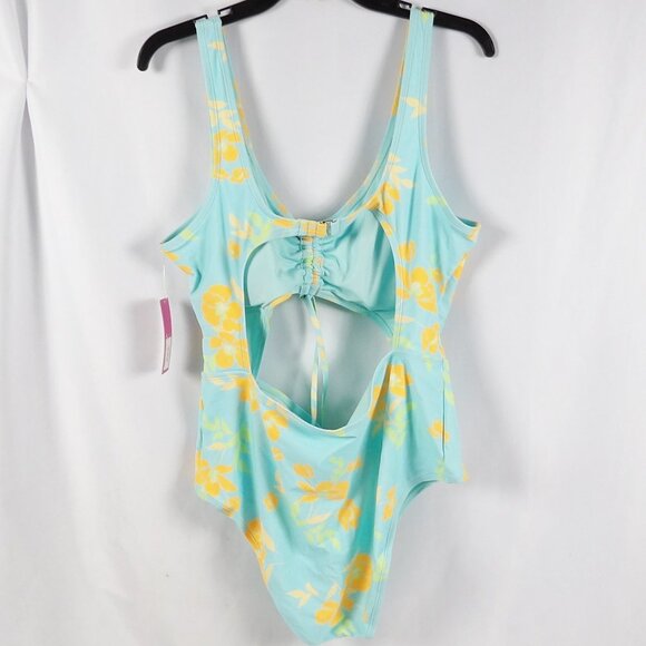 Ninety-Nine NWT Ruched Cutout Swimsuit One Piece  Size XXL Juniors Floral - Picture 6 of 7